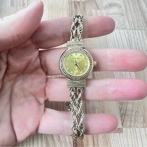 HSN Technibond gold plated Sterling silver ladies bracelet watch NEW BATTERY